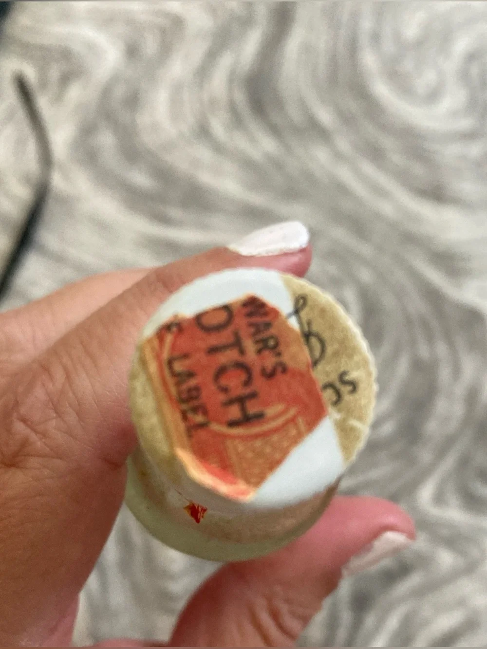 White Label Dewars Miniature Blended Scotch Whisky Bottle - EMPTY